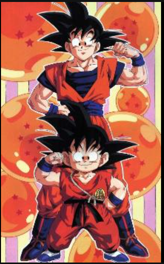 Goku criança e adulto